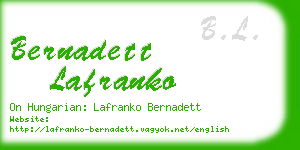 bernadett lafranko business card